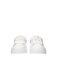 Dolce & Gabbana White Leather Low Top Sneakers