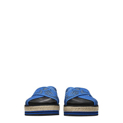 Kenzo Blue Fabric Slippers Sandals