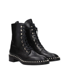 Stuart Weitzman Black Leather Ankle Boots