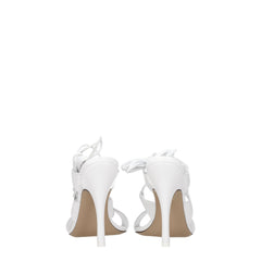 The Attico White Leather Stiletto Heel Sandals