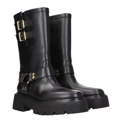 Celine Gold Leather Ankle Boots