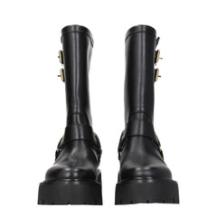Celine Gold Leather Ankle Boots
