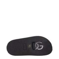 Dolce & Gabbana Black Leather Slippers