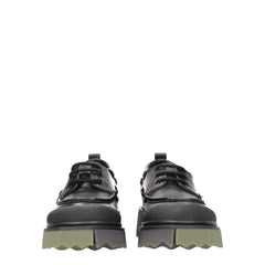 Off-White Black Leather Slip-On Loafers