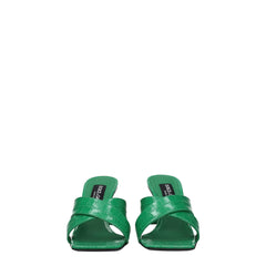 Dolce & Gabbana Green Leather Sandals