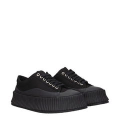 Jil Sander Black Fabric Chunky Sneakers