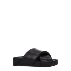 Jil Sander Black Leather Slippers