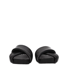 Jil Sander Black Leather Slippers