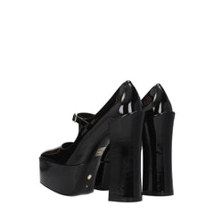 Stuart Weitzman Black Leather Platform Pumps