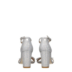 Stuart Weitzman Gray Fabric Platform Sandals