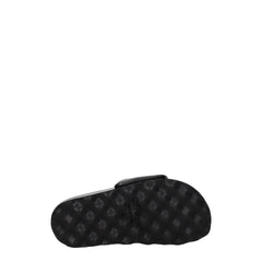 Off-White Black Leather Slippers Sandals