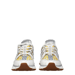 Versace White Fabric Athletic Sneakers