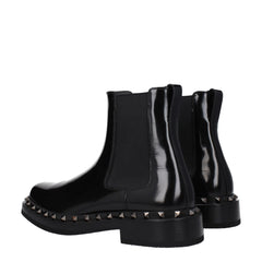Valentino Garavani Black Leather Ankle Boots