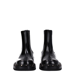 Valentino Garavani Black Leather Ankle Boots