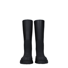 Burberry Black Cotton Rain Boots