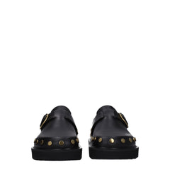 Isabel Marant Black Leather Slippers