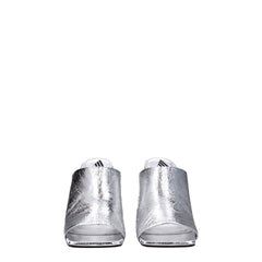 The Attico Gray Leather Platform Sandals