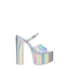 Valentino Garavani Gray Leather Platform Sandals