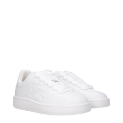 Burberry White Leather Low Top Sneakers