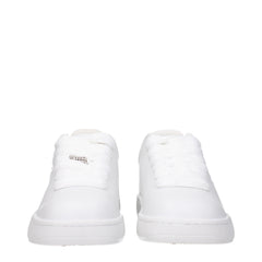 Burberry White Leather Low Top Sneakers