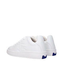 Burberry White Leather Low Top Sneakers