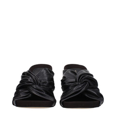 Stella McCartney Black Leather Stiletto Heels Sandals