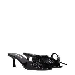 Prada Black Leather Sandals