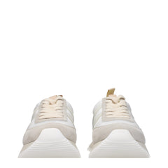Moncler Beige Fabric Low Top Sneakers