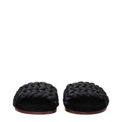 Chloé Black Leather Slippers Sandals