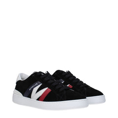 Moncler Black Leather Low Tops