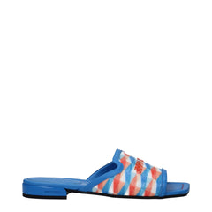 Jimmy Choo Light Blue Fabric Slippers