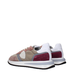 Philippe Model Beige Fabric Low Top Sneakers