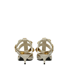 Valentino Garavani Beige Leather Stiletto Heel Sandals