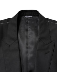 Dolce & Gabbana Black Wool Single Breasted Jacket Blazer
