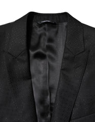 Dolce & Gabbana Black Jacquard Single Breasted 2 Piece Suit