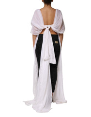 Dolce & Gabbana White Bustier Corset Cropped Chiffon Top