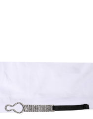 Dolce & Gabbana White Crystal Embellished Collared Shirt Top