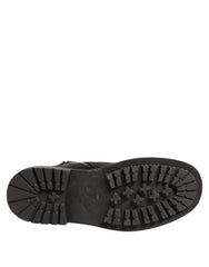 Dolce & Gabbana Dark Brown Leather Lace Up Mid Calf Boots Shoes