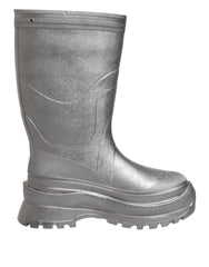 Dolce & Gabbana Metallic Silver Pull On Rain Boots Shoes