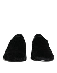 Dolce & Gabbana Black Jacquard Loafers Formal Men Dress Shoes