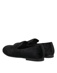 Dolce & Gabbana Black Jacquard Loafers Formal Men Dress Shoes
