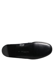 Dolce & Gabbana Blue Logo Cotton Loafers Formal Dress Shoes