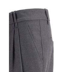 Brunello Cucinelli Yellow Fleece Wool Casual Pants