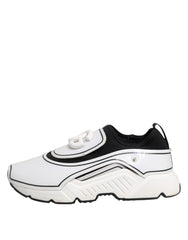 Dolce & Gabbana White Black Logo Plaque Daymaster Men Sneakers Shoes