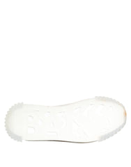 Dolce & Gabbana Silver Black Nylon NS1 Low Top Sneakers Shoes