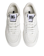 Dolce & Gabbana White Miami Leather Low Top Sneakers Shoes