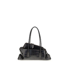 The Attico Black Calf Leather Bos Taurus Shoulder Bag