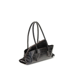 The Attico Black Calf Leather Bos Taurus Shoulder Bag