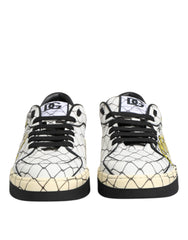 Dolce & Gabbana White Logo Print Low Top Men Sneakers Shoes