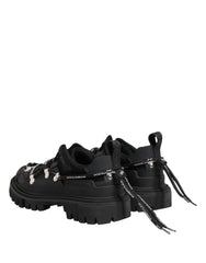 Dolce & Gabbana Black Low Top Lace Up Trekking Sneakers Shoes